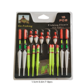 15pcs Fishing Floats Set;  Fishing Bobbers