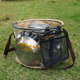 Outdoor Folding Bucket Camping Car Portable Bucket - Khaki - 20L