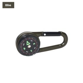 1pc Double-sided Multifunctional Camping Compass; Outdoor Accessories - Olive