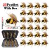 5/10/25pcs Artificial Bumblebee Fly Fishing Lures Baits Trout Bionic Flies For Trout Fishing - 25Pcs(with Box)