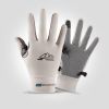 Summer Gloves For Men Cycling Anti UV Women Spring Ice Silk Two Finger Touchscreen Camping Driving Sports Riding Fishing Gloves - full finger gray - M