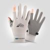 Summer Gloves For Men Cycling Anti UV Women Spring Ice Silk Two Finger Touchscreen Camping Driving Sports Riding Fishing Gloves - two finger gray - XL