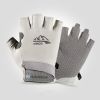 Summer Gloves For Men Cycling Anti UV Women Spring Ice Silk Two Finger Touchscreen Camping Driving Sports Riding Fishing Gloves - half finger gray - M