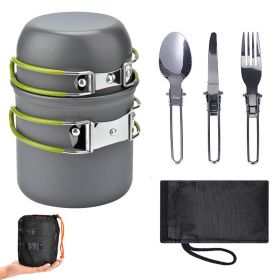 Camping Cooking Kit Portable Non-Stick Backpacking Picnic Pot And Bowl Open Fire Cookware Set