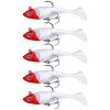 T-Tail Lead Fishing Lure Set for Outdoor Fishing - Red & White - 5Pcs/Set
