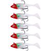 T-Tail Lead Fishing Lure Set for Outdoor Fishing - Red - 5Pcs/Set