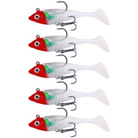 T-Tail Lead Fishing Lure Set for Outdoor Fishing - Red - 5Pcs/Set