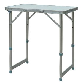 Outsunny 23" Portable Aluminum Camping Table with Faucet, Lightweight, Easy Clean, Adjustable Height - Folding Camp Table - default