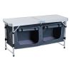 Camping Table, Folding Picnic Table with Handle & Storage, Silver - Silver