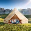 Canvas Bell Tent, 4 Seasons Yurt Tent, Canvas Tent for Camping with Stove Jack, Breathable Tent Holds up to 10 People