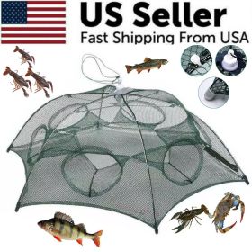Fishing Bait Trap Crab Net Crawdad Shrimp Cast Dip Cage Fish Minnow Foldable NEW - Default Title