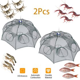 2Pcs Foldable Fishing Bait Nets Trap Crab Net Shrimp Fish Cast Dip Cage - 2Pcs
