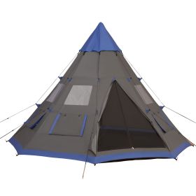 6-Person Metal Teepee Camping Tent Portable Design and Included Carrying Bag