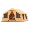Inflatable Tent, 8-12 Person Easy Setup Blow up Tent with Hand Pump, 4 Season Luxury Glamping Tent with 2 Skylights, Canopy