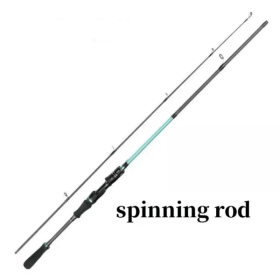 Fishing Rod 180 Cm/6 Ft Carbon Fiber Casting Spinning Rod 2 Section Pole Bass