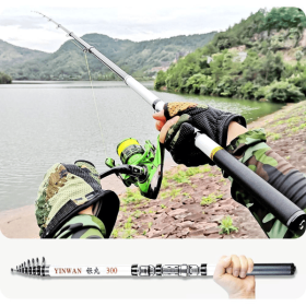 Spinning Rod Carbon Fiber Mini Telescopic Portable 1.8M