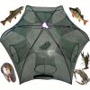 Fishing Bait Trap Crab Net Crawdad Shrimp Cast Dip Cage Fish Minnow Foldable - Green