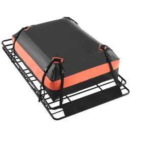 VEVOR Roof Rack Basket, 64 x 39 x 4.1 in, Universal Rooftop Cargo Carrier with 44.1 x 34.3 x 10.2 in Cargo Bag, Net, Ratchet Straps