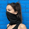 Hemless Neck Gaiter Face Mask for Fishing & Outdoor Activities - Black