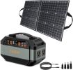 GOFORT 330W Portable Power Station;  299Wh Solar Generator Backup Power Compatible with 100W 18V Portable Solar Panel