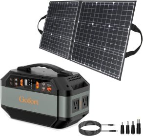 GOFORT 330W Portable Power Station;  299Wh Solar Generator Backup Power Compatible with 100W 18V Portable Solar Panel