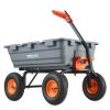 Garden Cart, Durable Poly Dump Cart with Simple Assembly Steel Frame, Versatile Dump Wagon with Dual-Function Handle