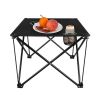 Travel Camping Picnic Portable Foldable Table with Cup Holder - Black - Outdoor Supplies