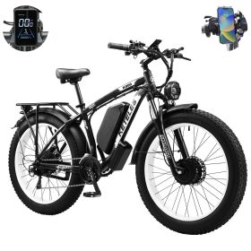 Electric Bike KETELES 48V 23AH Dual Motor 1000W*2 26"*4.0 MTB - white