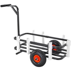 Fishing Cart, 200 lbs Load Capacity, Fish and Marine Cart with Two 11" Big Wheels Rubber Balloon Tires for Sand