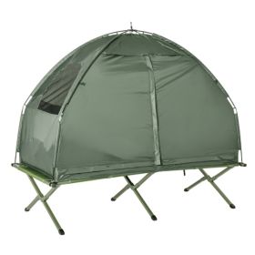 Foldable Camping tent Includes: Tent, Cot, Air Mattress, Sleeping Bag, Pillow, Foot Pump, Carrying Bag