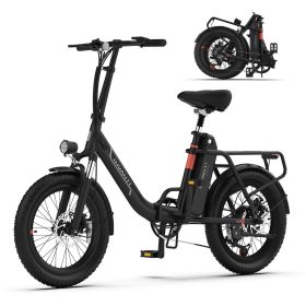 INVANTI EB11 Electric Bike  500W Folding Bike 48V 10.4AH 7S Shimano Electric Bicycle - Black