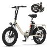 Shimano Electric Bicycle - White INVANTI EB11 Electric Bike  500W Folding Bike 48V 10.4AH 7S
