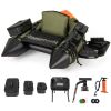 Portable Fishing Boat with 3 Detachable Storage Boxes - Green