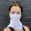 Hemless Neck Gaiter Face Mask for Fishing & Outdoor Activities - White