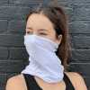 Hemless Neck Gaiter Face Mask for Fishing & Outdoor Activities - White