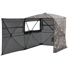 Hunting Blind, 4-5 Person Ground Blinds with Carrying Bag, 360 Degree Portable Camouflage Tent