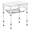 2ft Folding Portable Camping Table Aluminum Outdoor Table Adjustable Height - Silver - 24 inch
