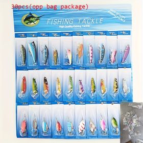30 pcs Kinds of Fish Fishing Lures Crankbaits Hooks Minnow Baits Tackle
