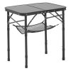 2ft Folding Portable Camping Table Aluminum Outdoor Table Adjustable Height - Black - 24 inch