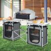 1PC Folding Camping Table with Storage Organizer - Gray