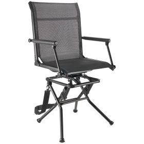 Hunting Chair, 360° Silent Swivel, Foldable Lightweight Portable Blind Chair, Heavy-Duty Steel Frame Ground Stool Seat, with Armrest