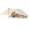3-5 Person Easy Setup Blow up Tent with Hand Pump, 300D Oxford 4 Season Glamping Tent with Canopy, Stove Jack