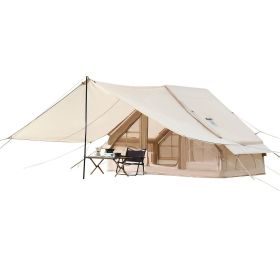 3-5 Person Easy Setup Blow up Tent with Hand Pump, 300D Oxford 4 Season Glamping Tent with Canopy, Stove Jack