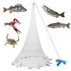 8ft Radius Fishing Cast Net Bait Trap Easy Throw Heavy Duty Hand Cast Net with Chain Sinker Bottom Spread - White