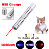 2PCS 3 in1 1mw USB Rechargeable Pet Toy Pen Flashlight Red laser Beam UV Light 3-Modes Lamp - default title