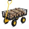 Heavy Duty Garden Cart, 1100 lbs Large Capacity Steel Garden Cart, Utility Wagon Cart with Removable Sides and Rotating Handle