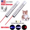 2PCS 3 in1 1mw USB Rechargeable Pet Toy Pen Flashlight Red laser Beam UV Light 3-Modes Lamp - default title