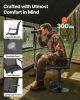 Hunting Chair, 360° Silent Swivel, Lightweight Blind Chair, Heavy-Duty Steel Frame Ground Stool Seat, with Padded Armrests, Height Adjustable