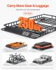 VEVOR Roof Rack Basket, 64 x 39 x 4.1 in, Universal Rooftop Cargo Carrier with 44.1 x 34.3 x 10.2 in Cargo Bag, Net, Ratchet Straps
