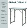 Outsunny 23" Portable Aluminum Camping Table with Faucet, Lightweight, Easy Clean, Adjustable Height - Folding Camp Table - default